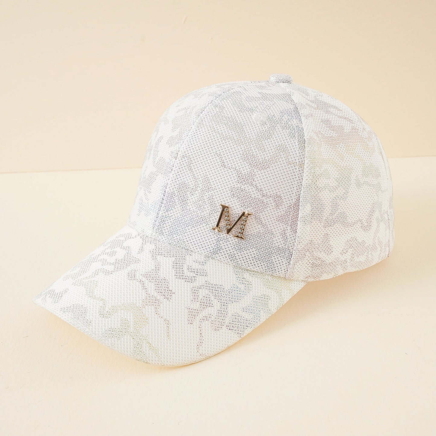Damen modische Baseball-Cap mit stilvollem Mesh-Design und Glitzer-Applikation WW