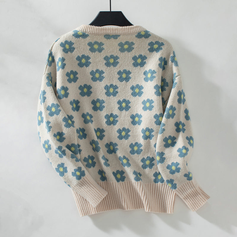WW | Strickpullover mit Blumenmuster