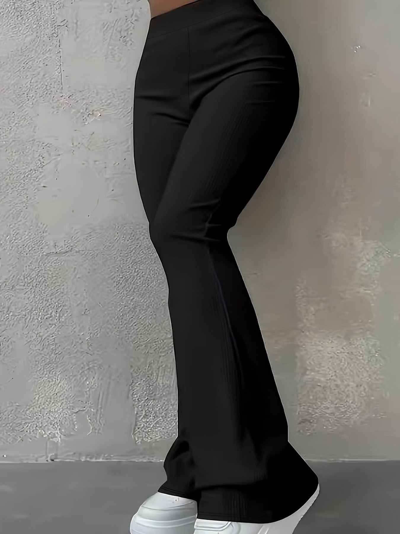 Damen Bootcut-Hose mit hohem Bund und elastischem Taillenband WW