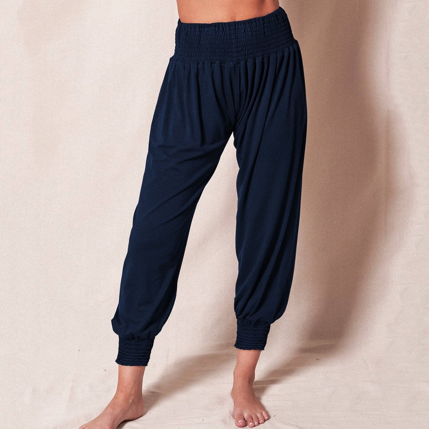 Damen weiche und bequeme Relax-Hosen mit elastischem Bund und buntem Design WW