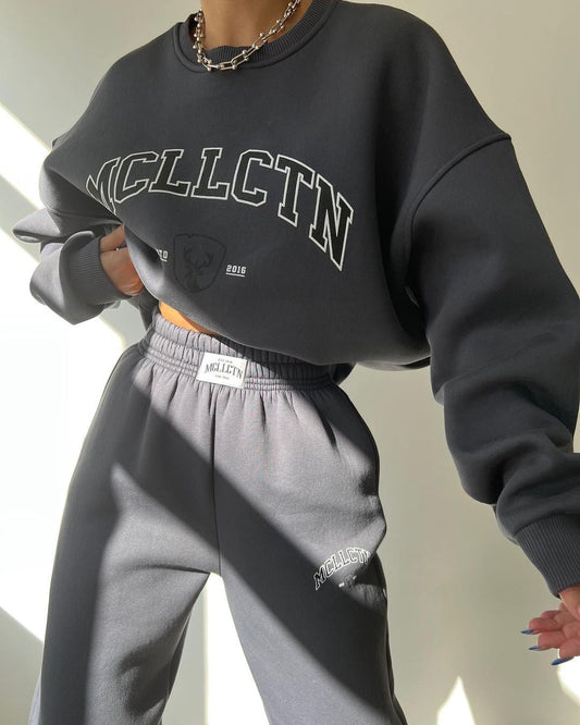 Damen Sportliches Set mit hochwertigem Sweatshirt und bequemen Jogginghosen WW