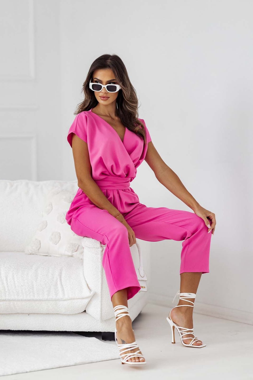 WW | V-neck Short Sleeve Jumpsuit for Holiday