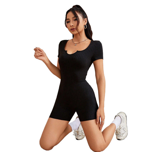 WW | Design Sense Gap Crew Neck Slim Fit Jumpsuit