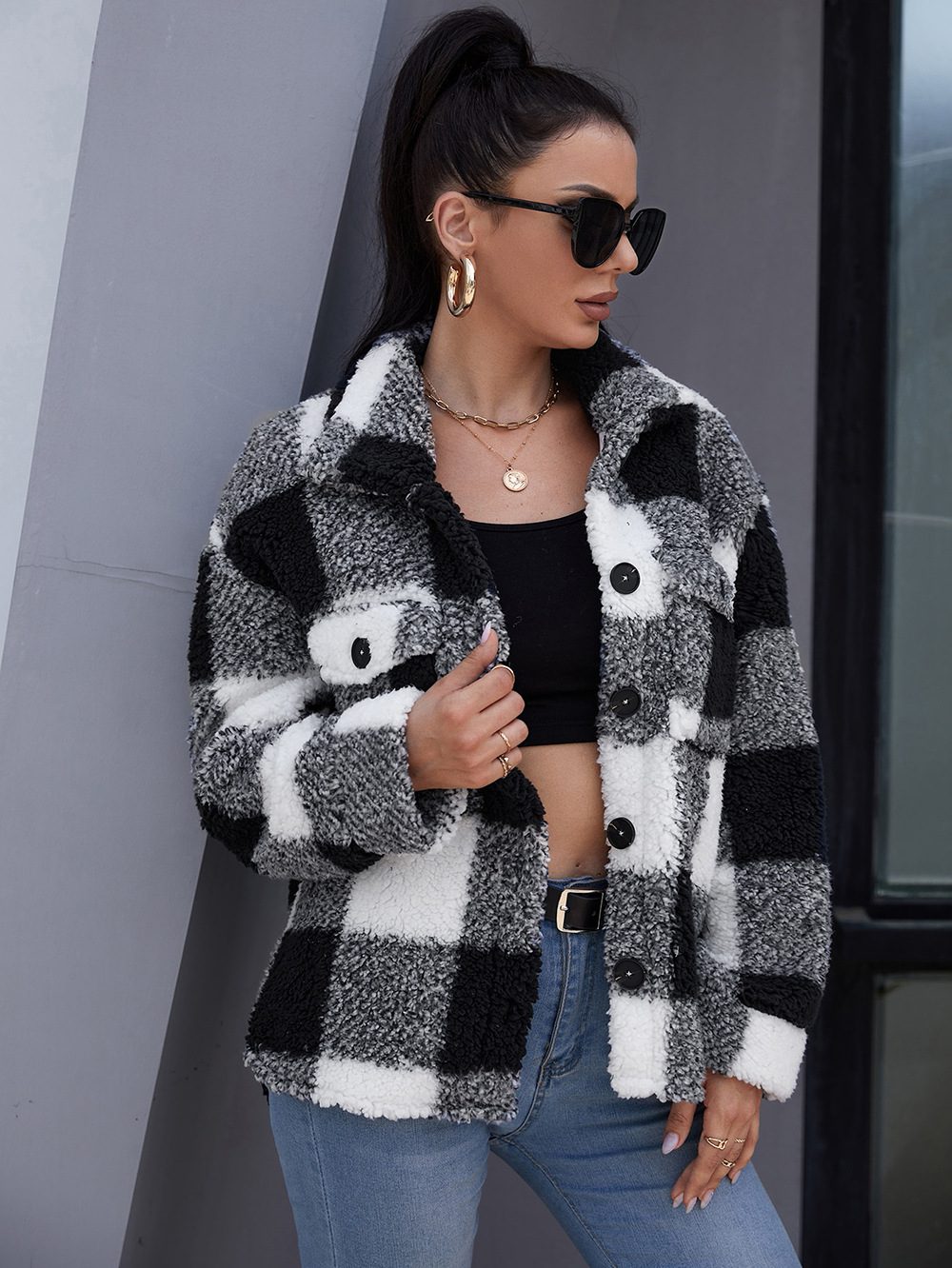 WW | Button-Down Shacket - Gemütliche Außenschicht - Fleece-Mischung - Legere Herbst- und Winterbekleidung