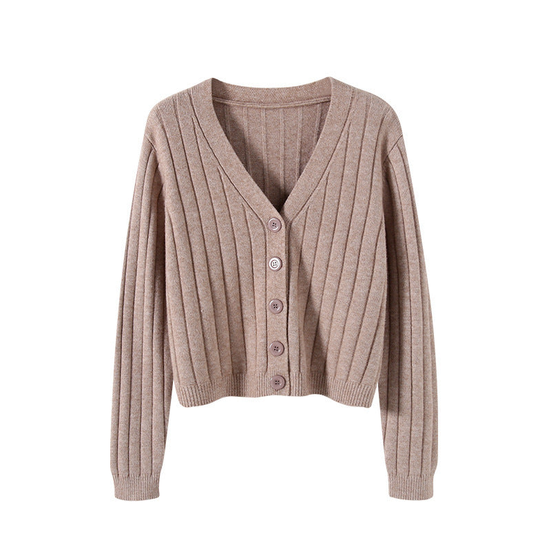 WW | Schnürgestrickter Pullover mit V-Ausschnitt für Damen