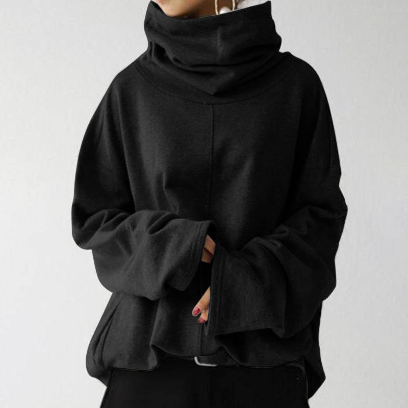 WW | Trendy Solid-Colored Turtle-Neck Sweater