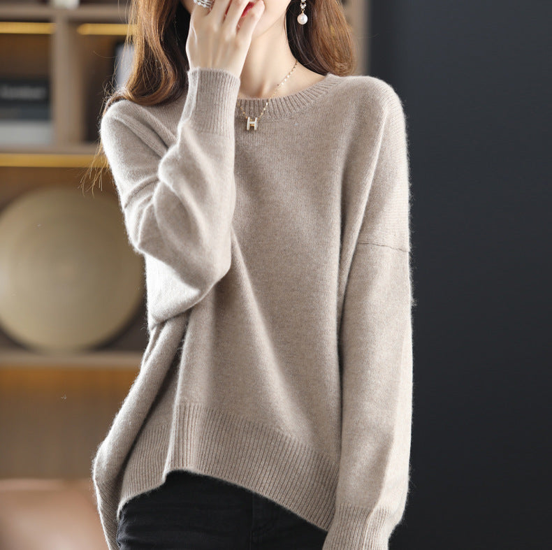 Damen gemütlicher Kaschmirpullover mit modernem Schnitt WW