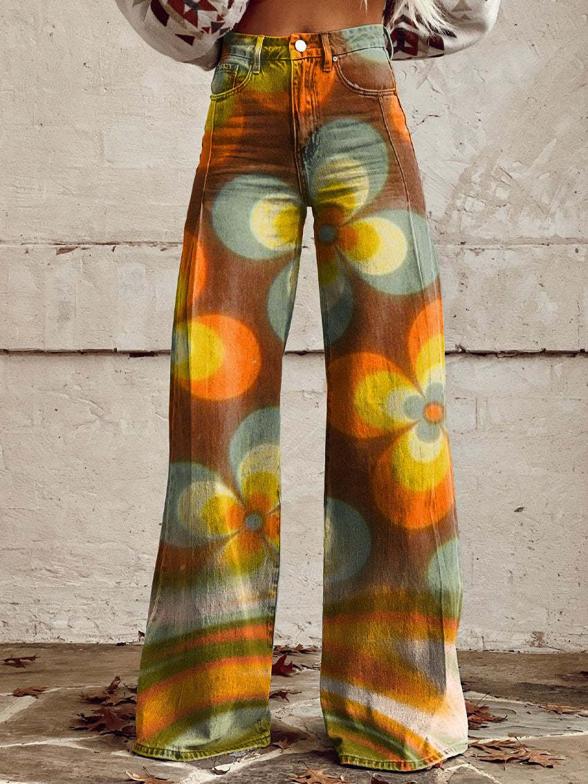 Sara – Klassische Retro-Hosen mit weitem Streifen für Damen