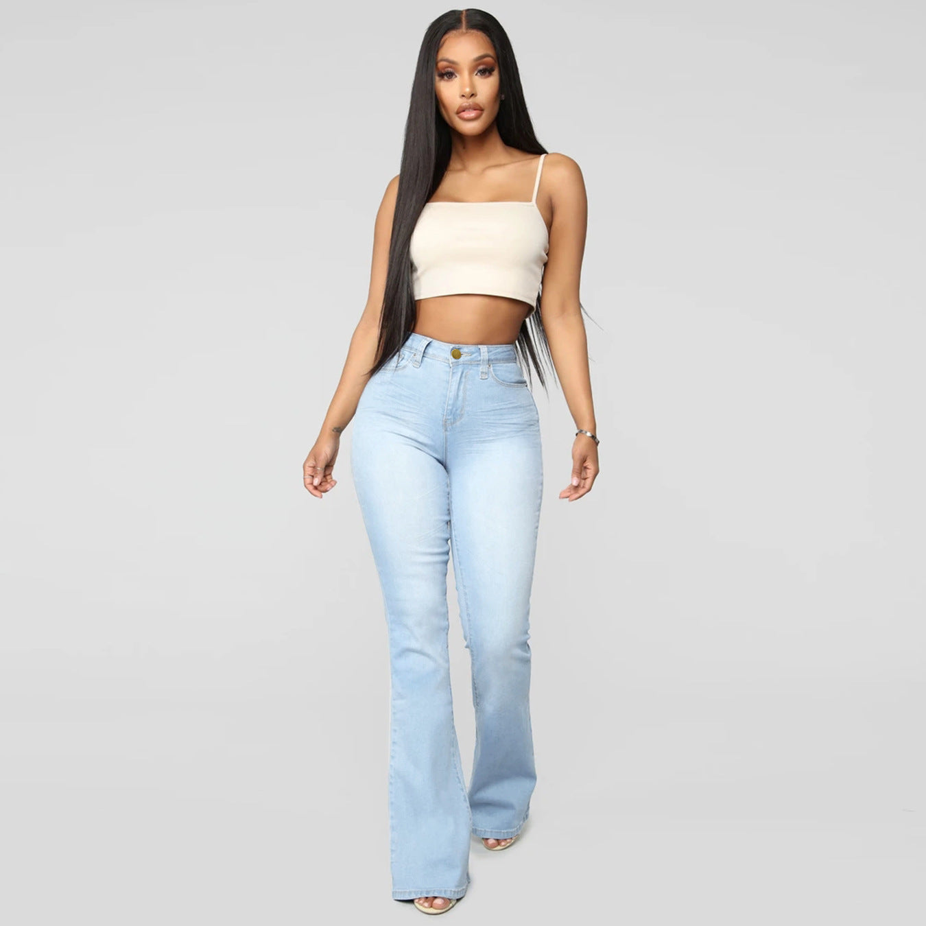WW | Damen Hohe Taille Demon Jeans mit Geradem Bein