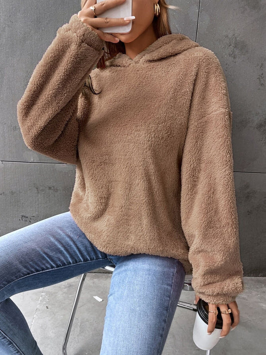 WW | Hooded Fleece Oversized Fit Cropped Length Long Sleeves