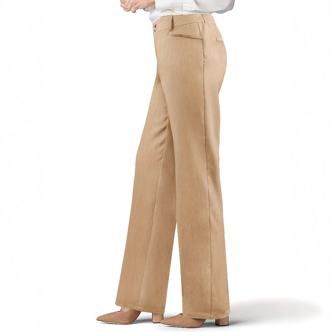 WW | Elegant and Comfortable High-Waist Trousers with Decorative Buttons