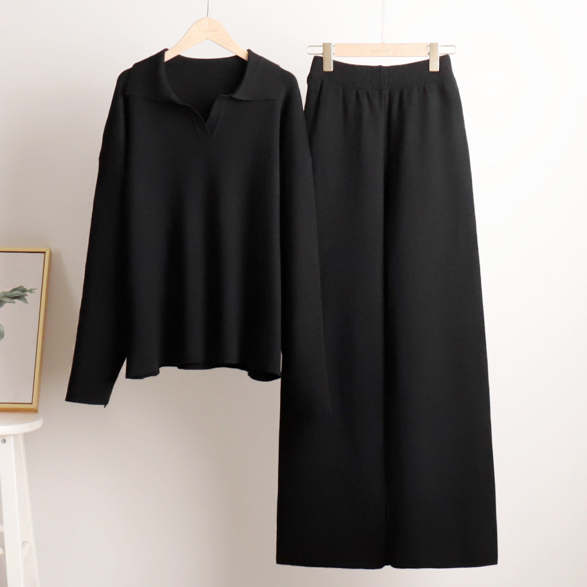 WW | Loungewear Set - Oversized Pullover mit Kragen und Weite Hose - Perfekt für Zuhause & Freizeit