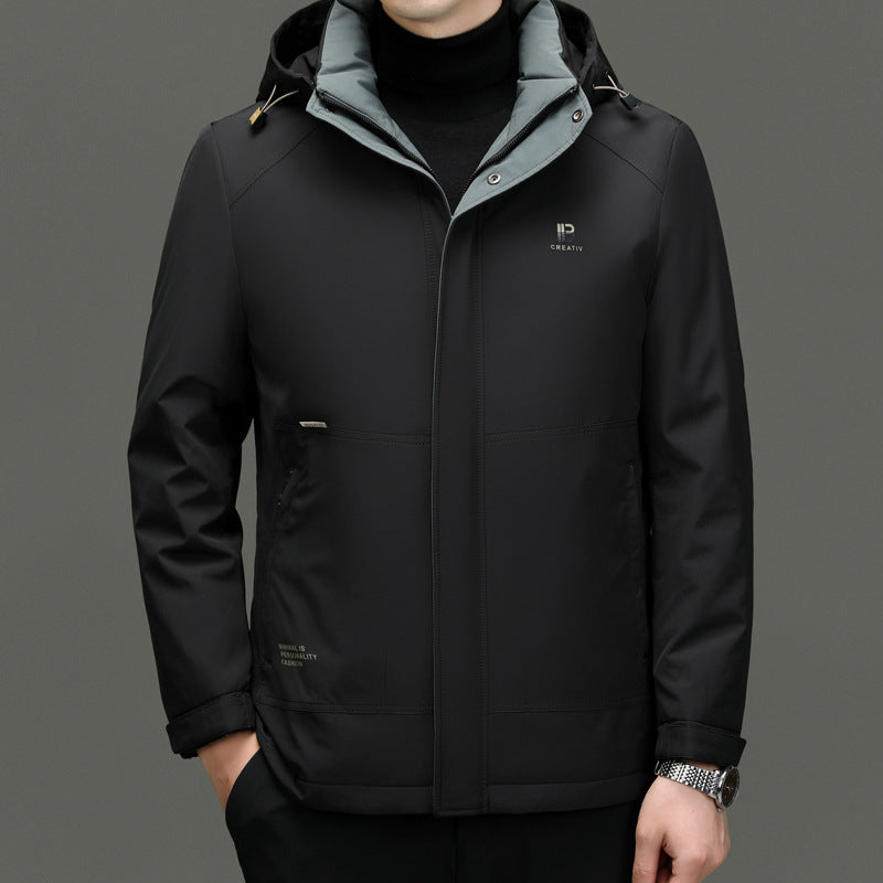 WW | Down Jacket Regular Fit Detachable Hood Windproof Quilted Design