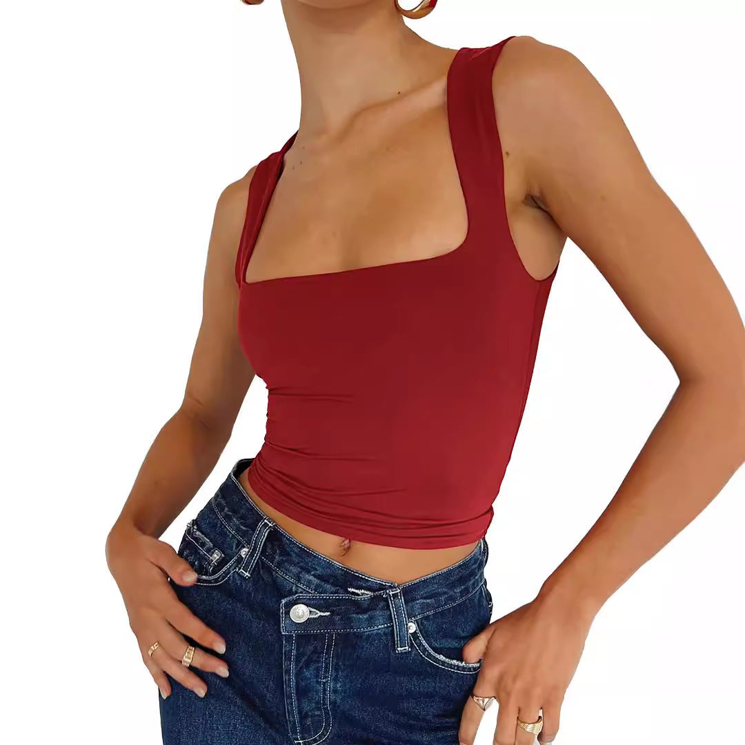 Women's Tank Top with Customizable Cut and Wide Straps WW