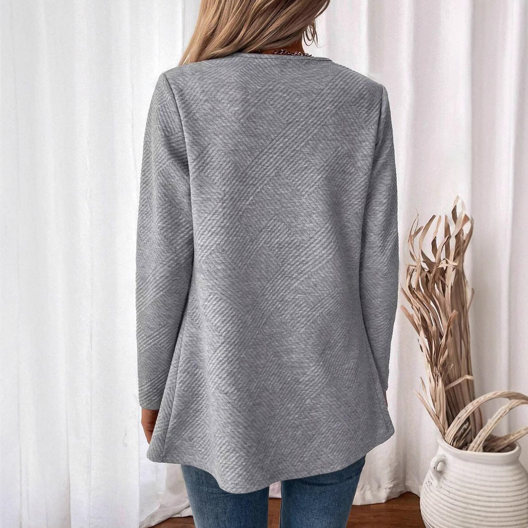 WW | Einfaches Temperament Pendeln Schlanke Passform Cardigan Jacke Oberbekleidung