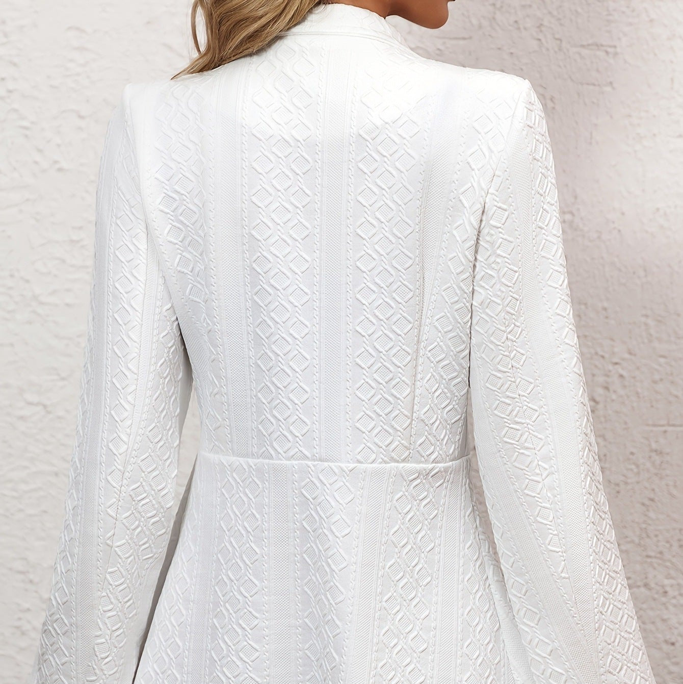 WW | Women's Elegant Knit Blazer with Fine Pattern