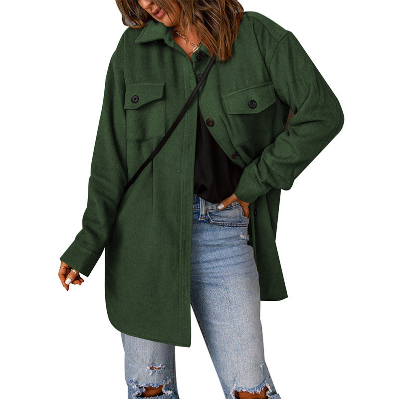 WW | Damen Oversized Shirtjacke mit Taschen