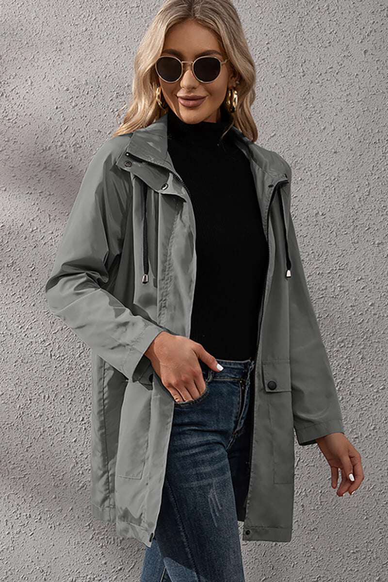 WW | Hooded Rain Jacket - Adjustable Waist - Water-Repellent - Casual Outerwear