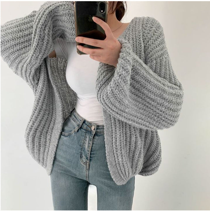 WW | Offener Strickjacke Aus Dickem Strick Für Damen