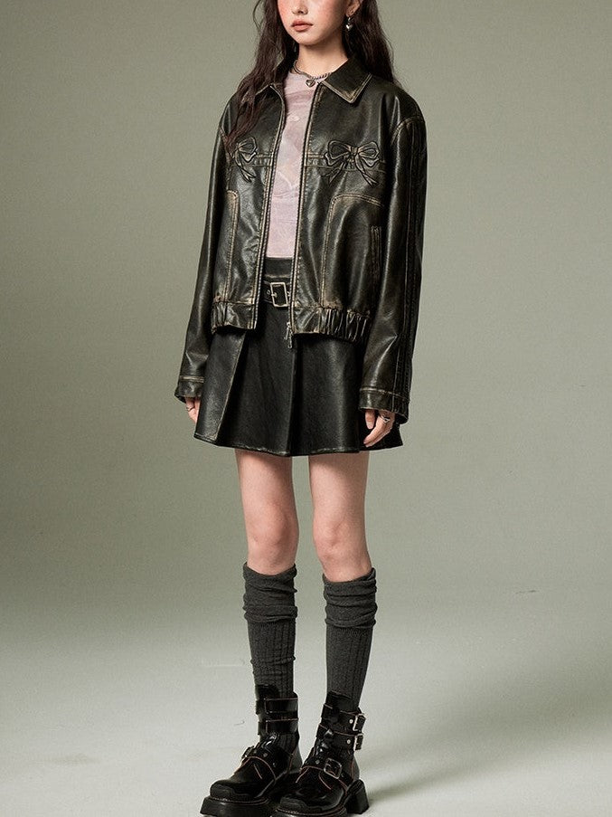 WW | Loop Zipper Leather Jacket