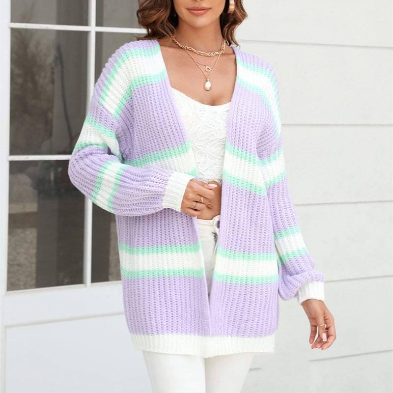 WW | Gestreifte Strickjacke mit Modernem Look