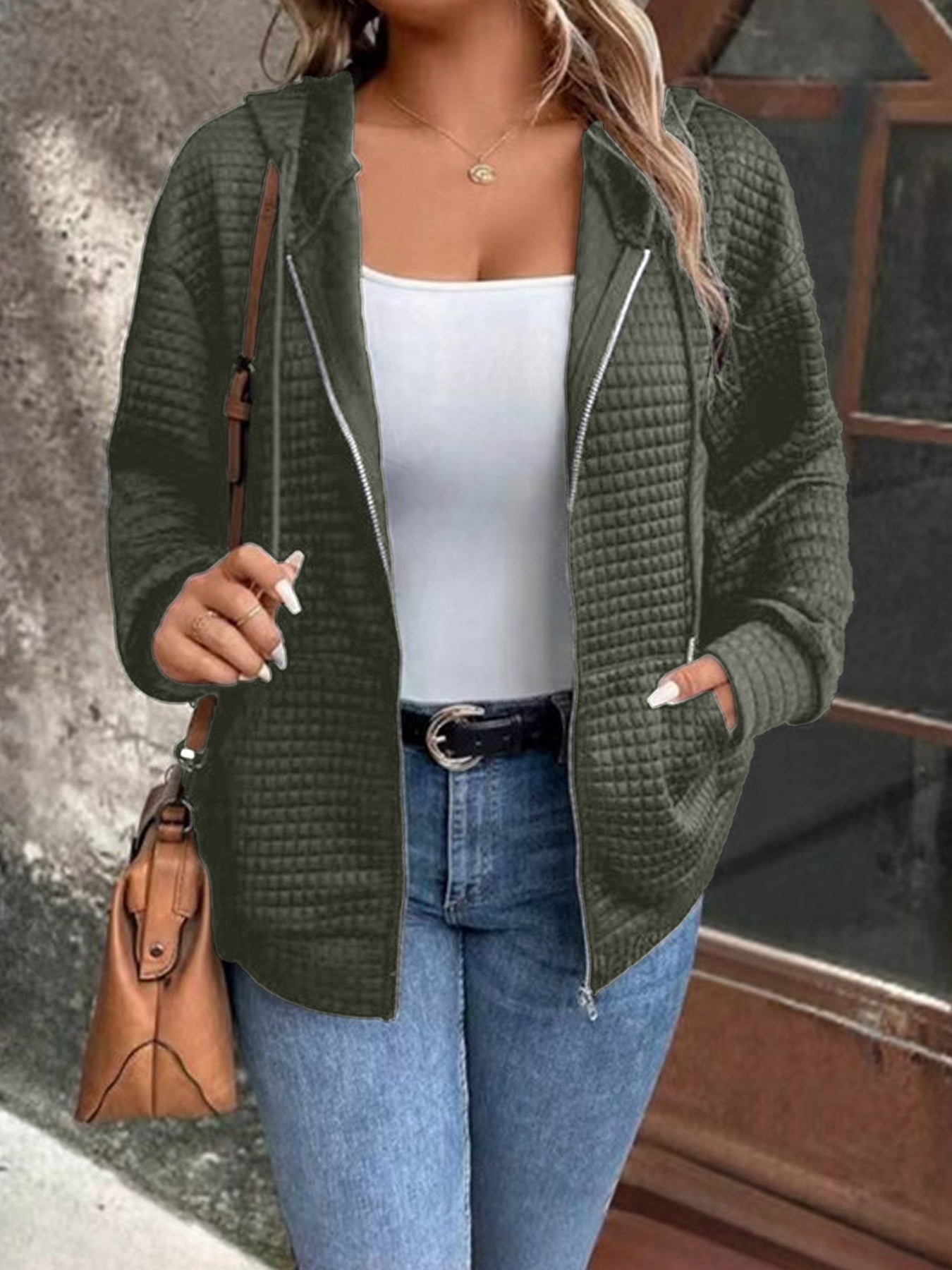 Damen Kapuzenjacke aus strukturiertem Material WW