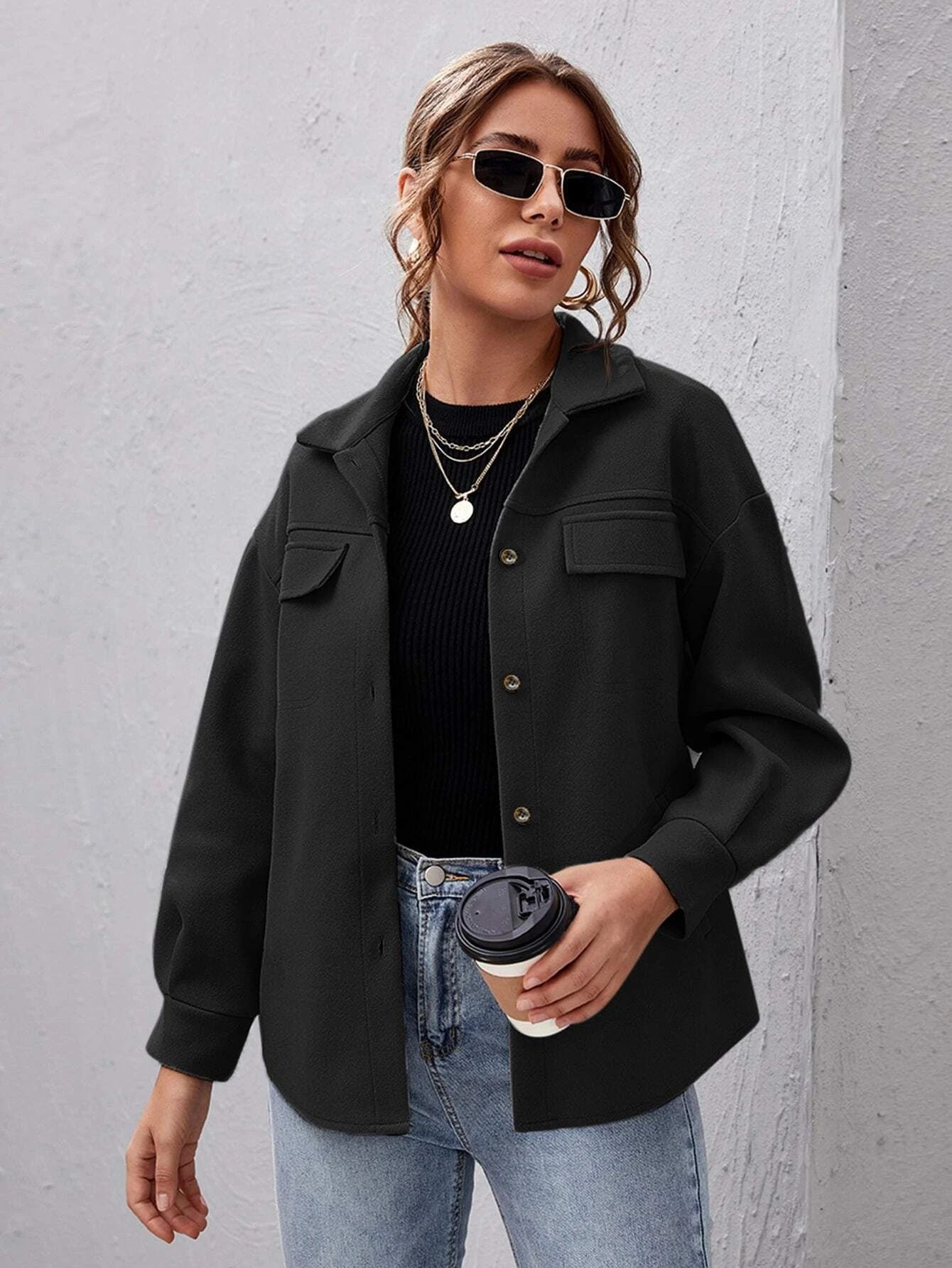 WW | Wollmischjacke - Leicht & Warm - Weicher Wollmischstoff - Alltäglicher Herbststil