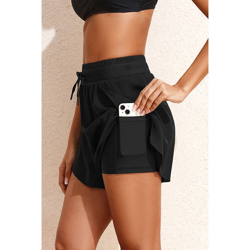 Damen Sportliche Shorts mit elastischem Bund und seitlichen Taschen WW