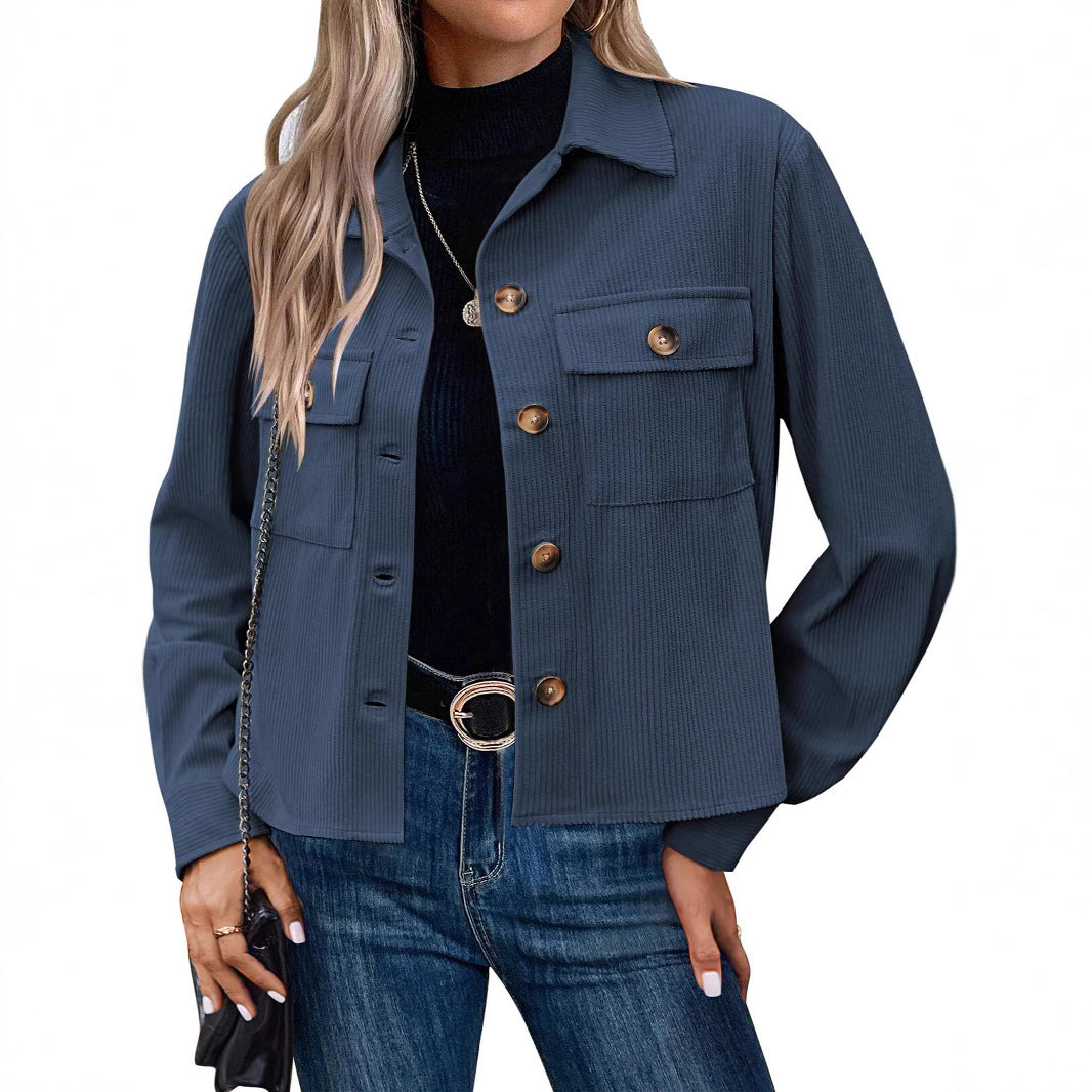 WW | Damen Cordjacke mit Brusttaschen