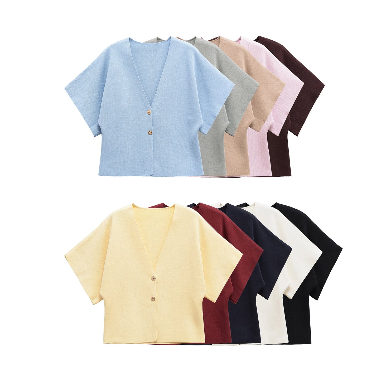 Women's Lightweight Cardigan with Elegant V-Neck and Luxurious Button Details WW