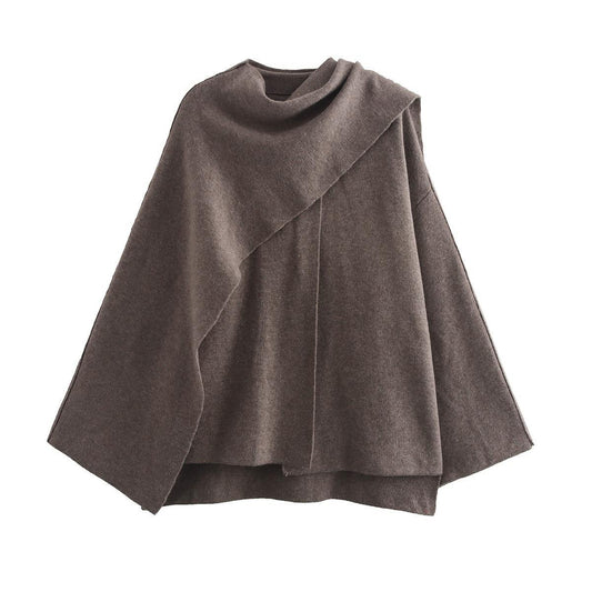 Damen modischer Umhangpullover aus weichem Material WW