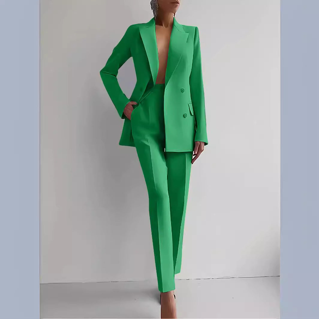 Damen Elegantes Doppeltes Blazer-Hosen-Set WW