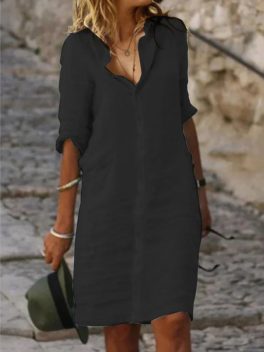 Damen lässiges Hemdkleid mit schicken Details WW