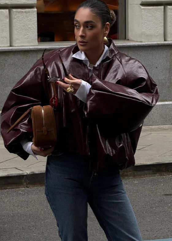 WW | Plus Size Shiny Faux Leather Jacket