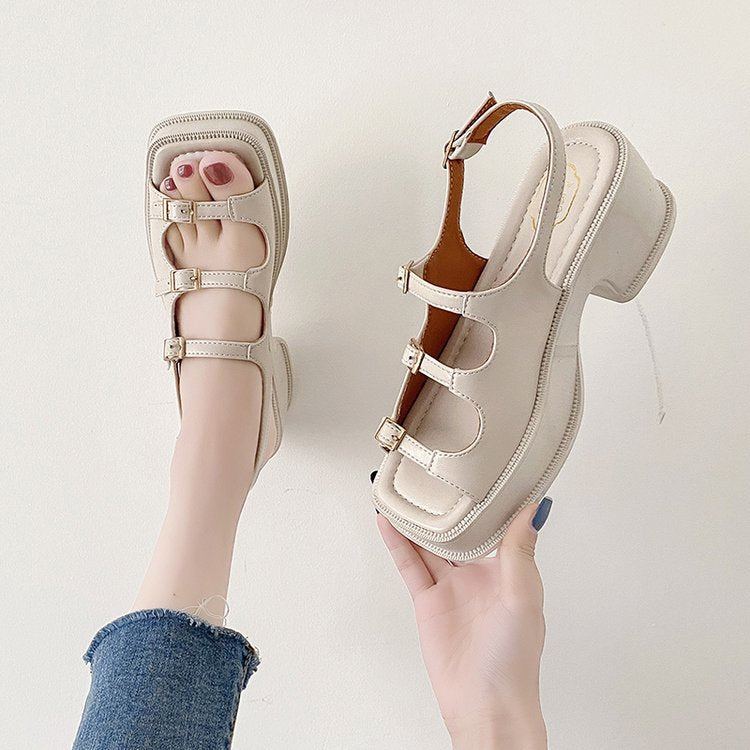 Women's Platform Sandals with Adjustable Straps and Fashionable Block Heel W&W
