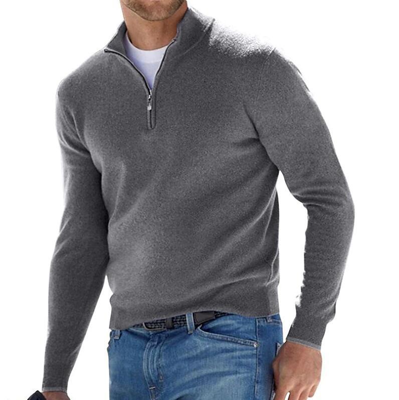WW | Feinstrick Wollmischung Slim Fit Reißverschluss Im Kragen
