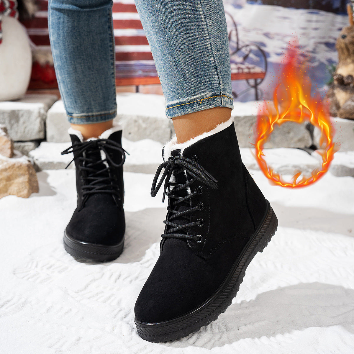 Damen Winterstiefel mit kuscheligem Futter und rutschfester Sohle WW