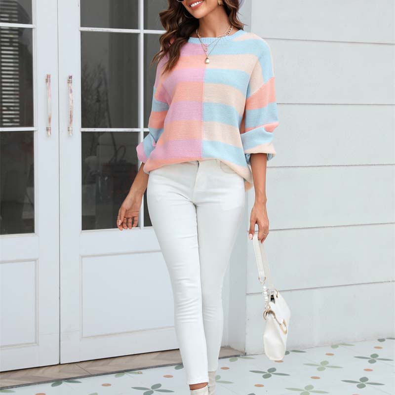WW | Gestreifter Strickpullover für Stilvolle Outfits