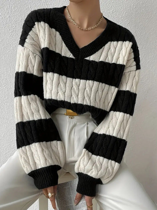 WW | Striped V-Neck Jumper Autumn/Winter