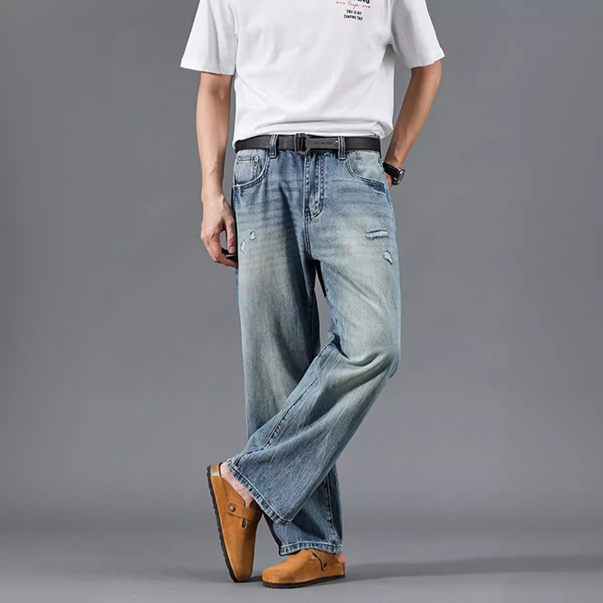 Herren entspannte Jeans im modernen Destroyed-Look WW