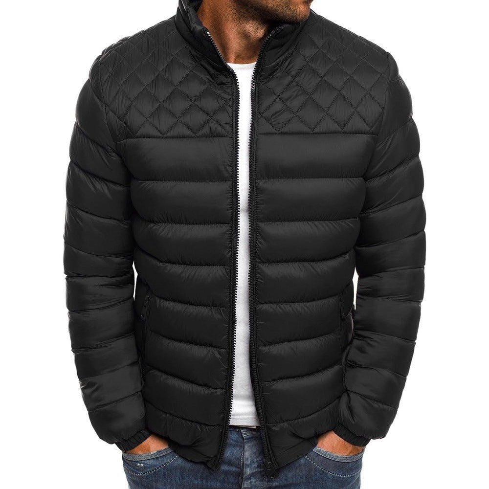 WW | Herren Winter Steppjacke mit gestepptem Design und Stehkragen