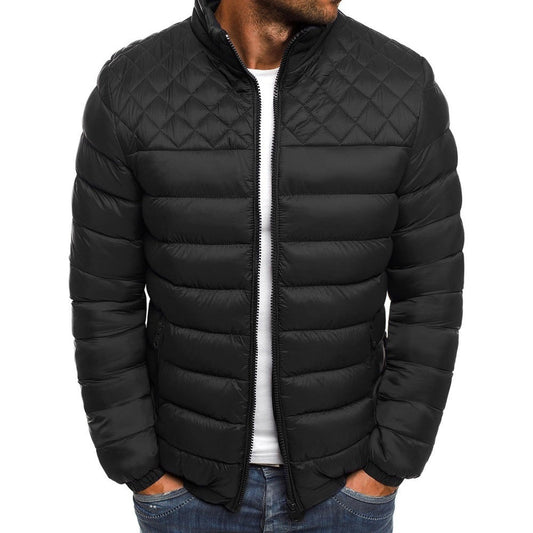 WW | Herren Winter Steppjacke mit gestepptem Design und Stehkragen