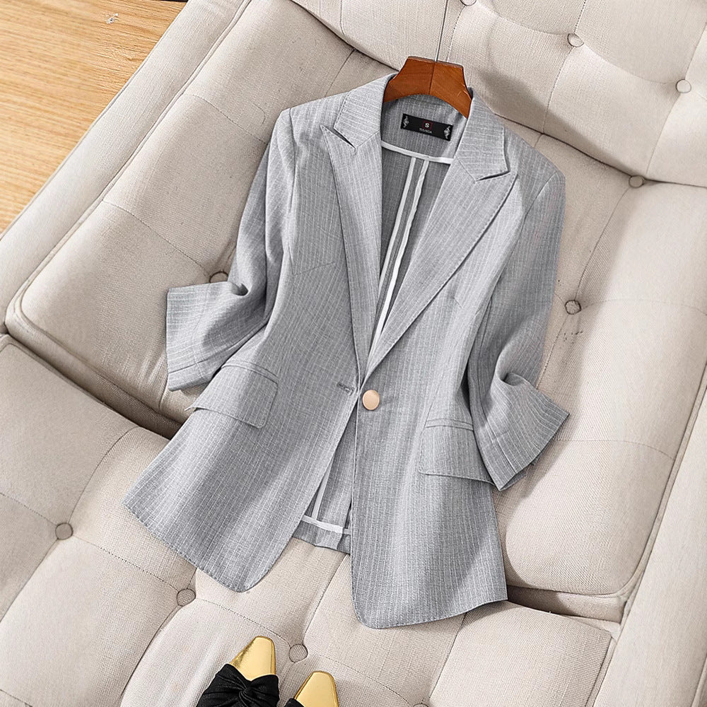 WW | Blazer Tailored fit Luxurious fabric 3/4 sleeves Single-breasted