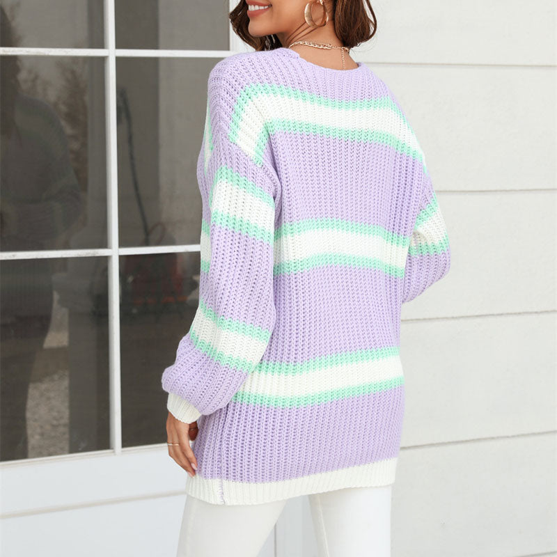 WW | Gestreifte Strickjacke mit Modernem Look