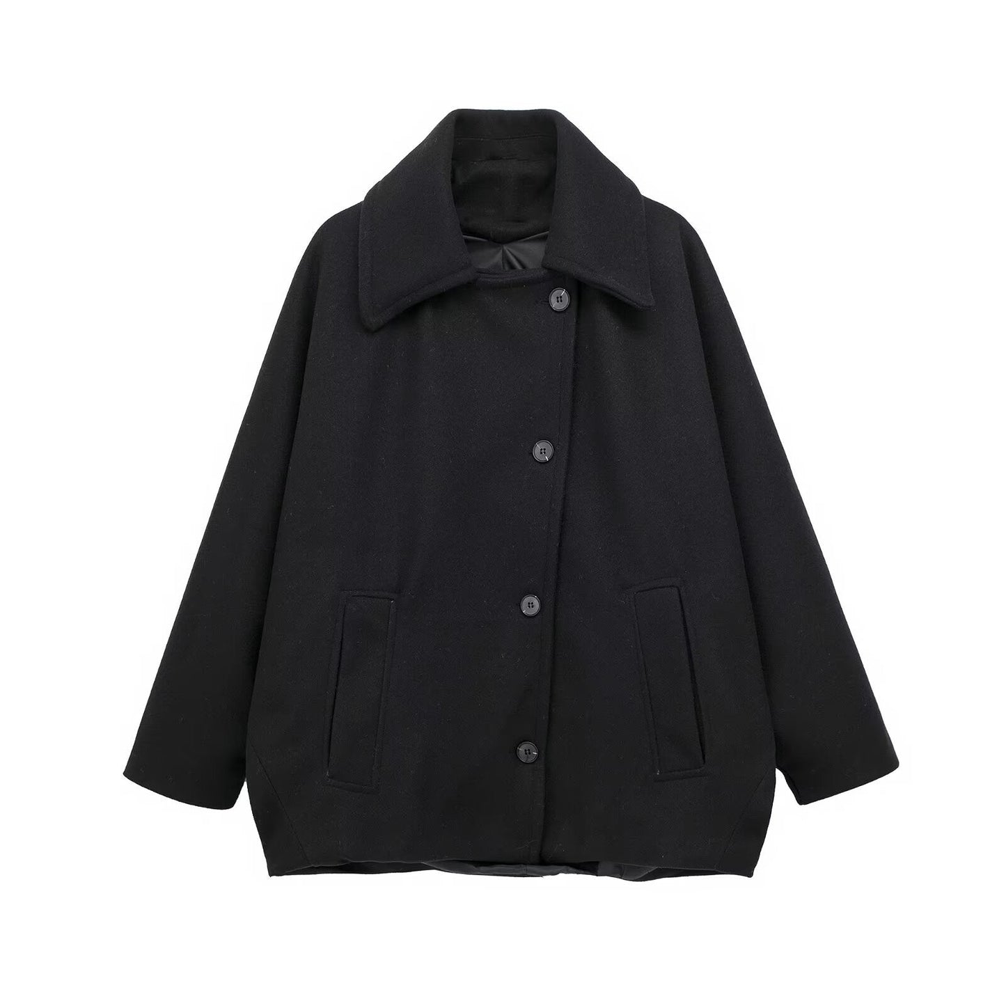 WW | Wolle-Mischung Cape Mantel - Elegant & Schick - Minimalistischer Stil - Raffinierte Schichtung