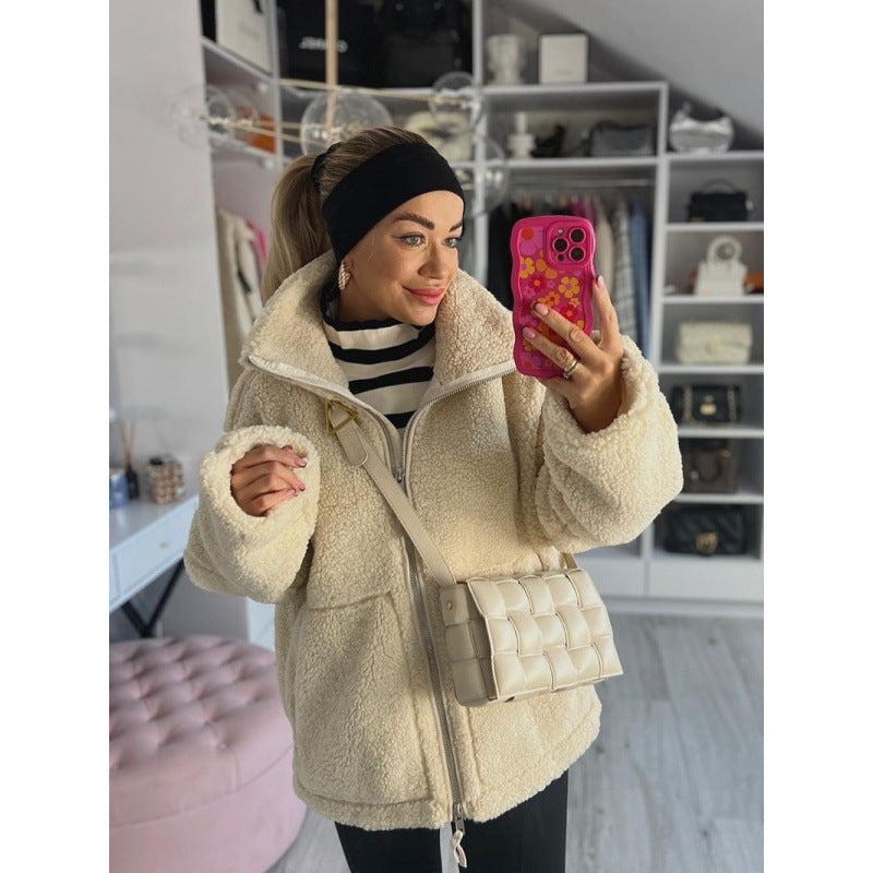 Damen Flauschige Teddyjacke WW