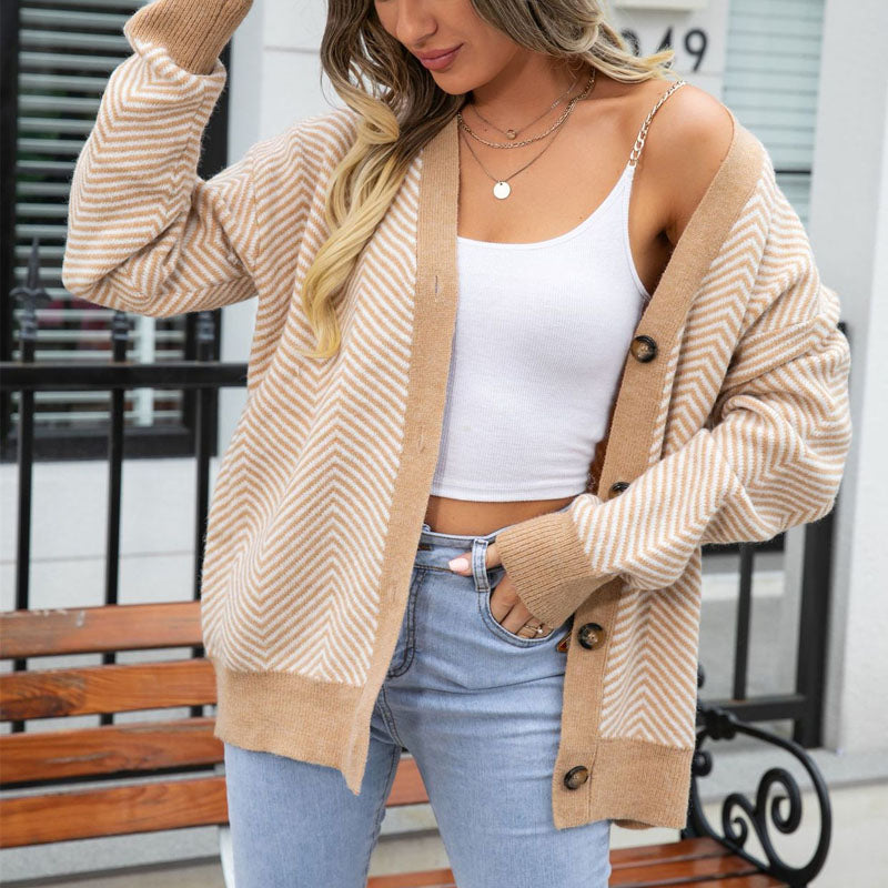 WW | Gestreifte Strickjacke mit Stilvollem Design