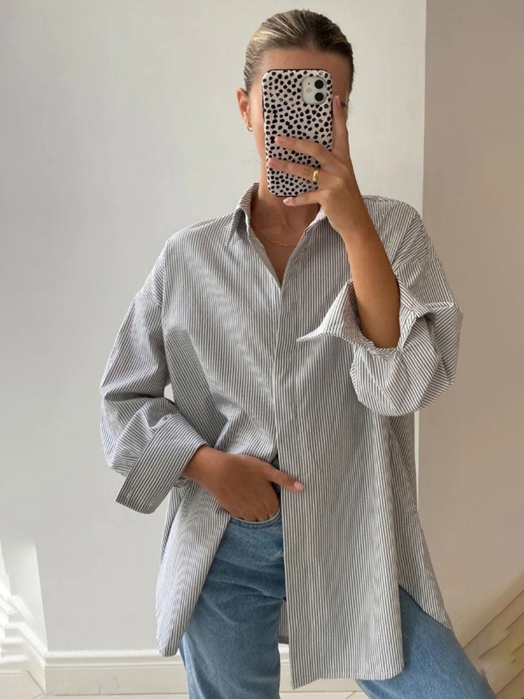 Damen Oversized Hemdbluse WW