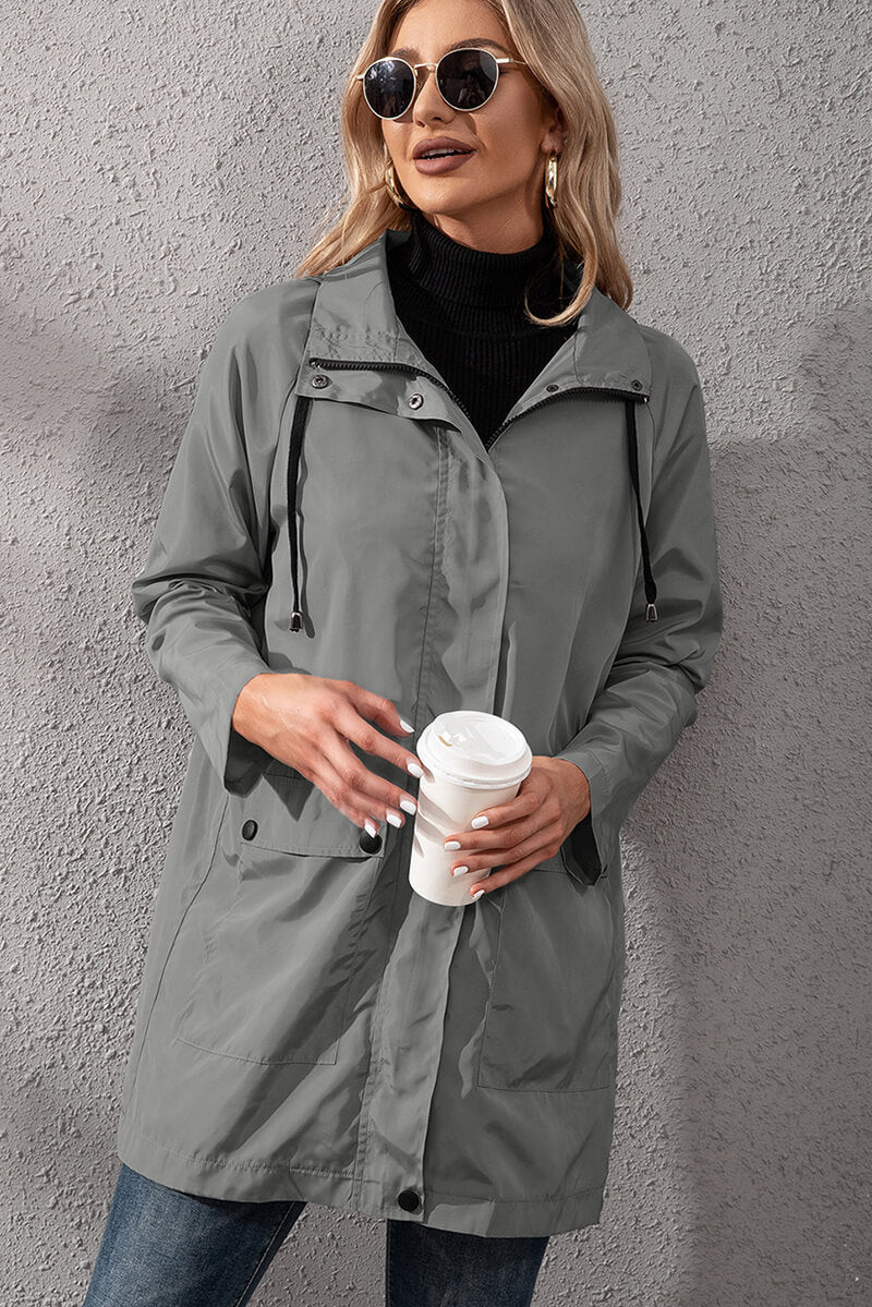 WW | Hooded Rain Jacket - Adjustable Waist - Water-Repellent - Casual Outerwear