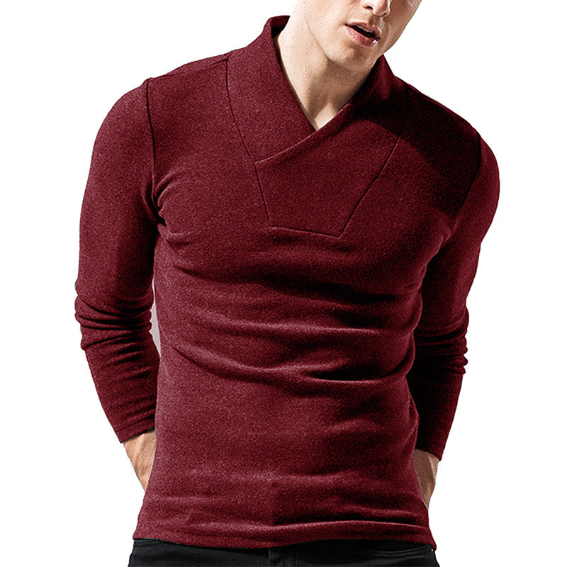 WW | Slim Fit Wool Asymmetrical Collar Minimalist Design